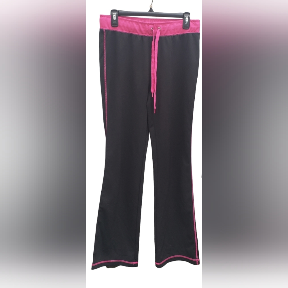 🟡 Bobbie Brooks black w fuchsia trim jogger wide leg